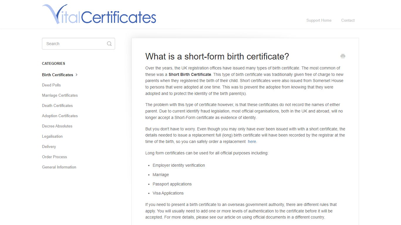 What is a short-form birth certificate? - Vital Certificates Support ...